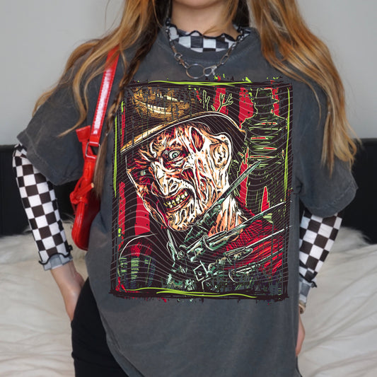Horror Freddy Selfie Red DTF Print