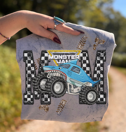 MJ Megalodon Mom Faux Embroidery DTF Prints