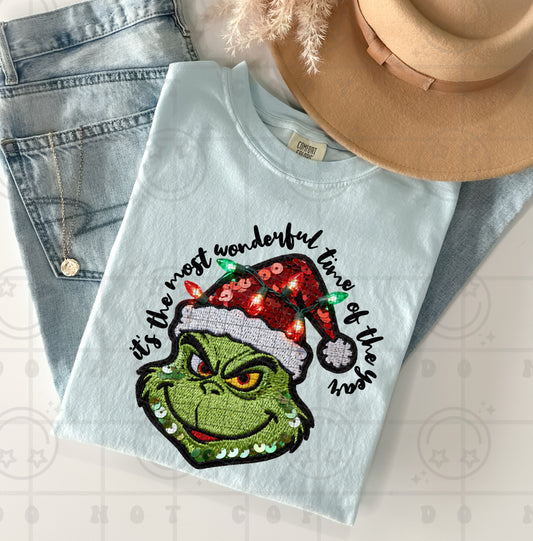 Most Wonderful Time Of The Year (Faux Sequin Embroidery) DTF Prints