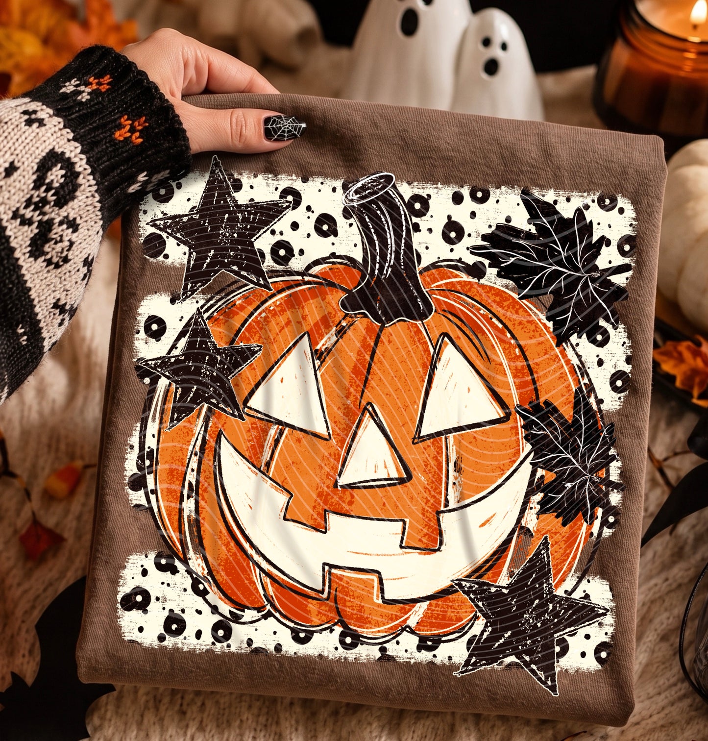 Pumpkin Face DTF Print