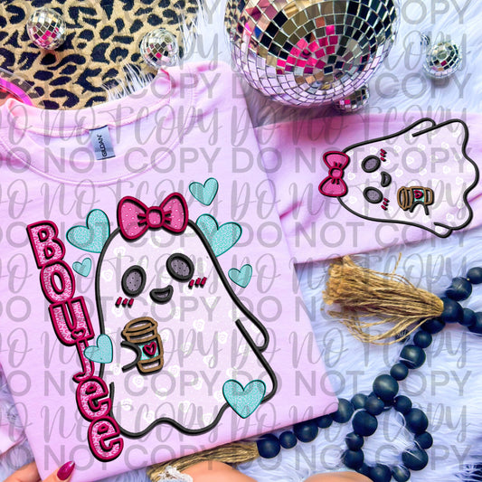 Boujee Ghost Faux Embroidery DTF Print