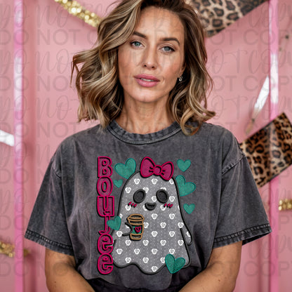 Boujee Ghost Faux Embroidery DTF Print