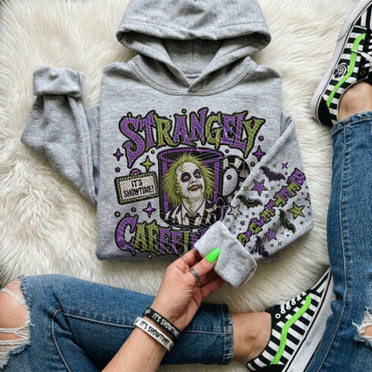 Strangely Caffeinated (Faux Rhinestones) DTF Print