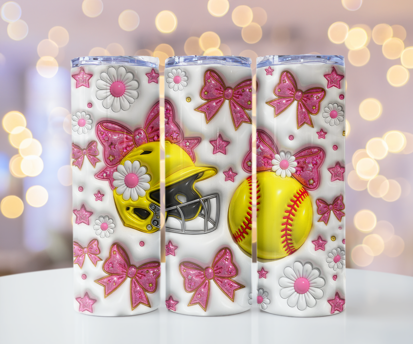 Coquette Softball Tumbler Wrap