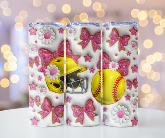 Coquette Softball Tumbler Wrap