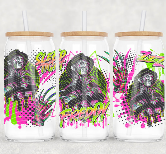 Horror Freddy 16 oz Glass Can Wraps