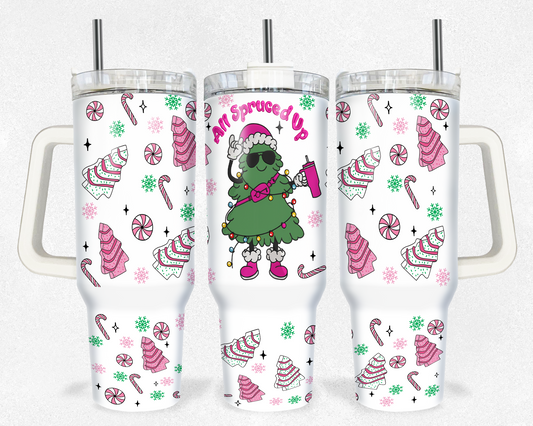 All Spruced Up Christmas Tree 40 oz Tumbler Prints