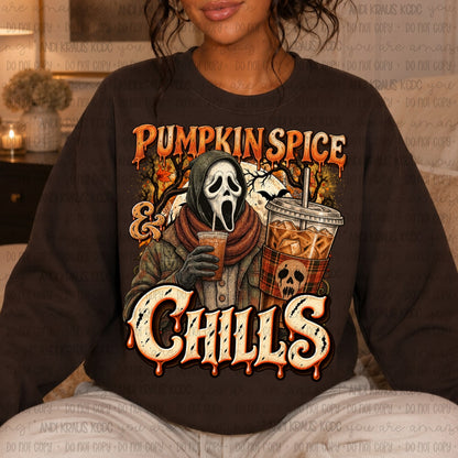 Pumpkin Spice & Chills DTF Print