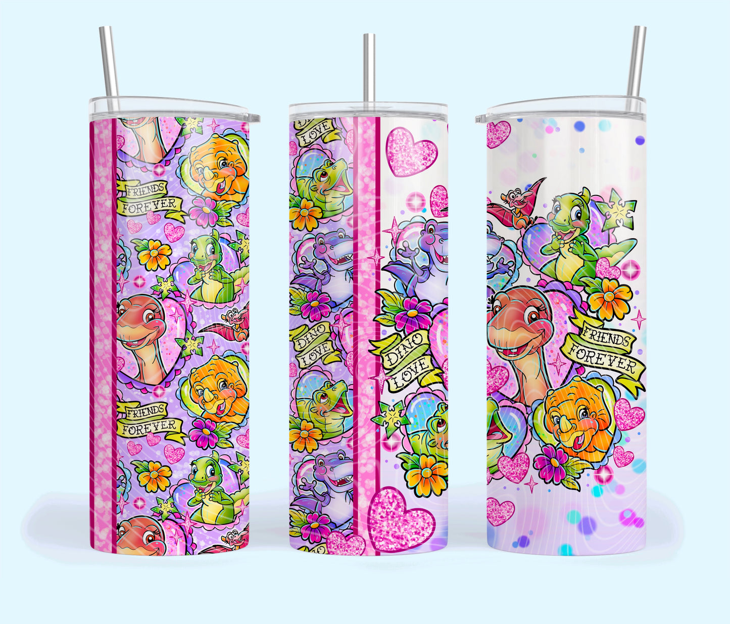 Dino Love Valentines Tumbler Wrap