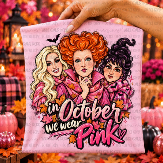 In October We Wear Pink DTF Print