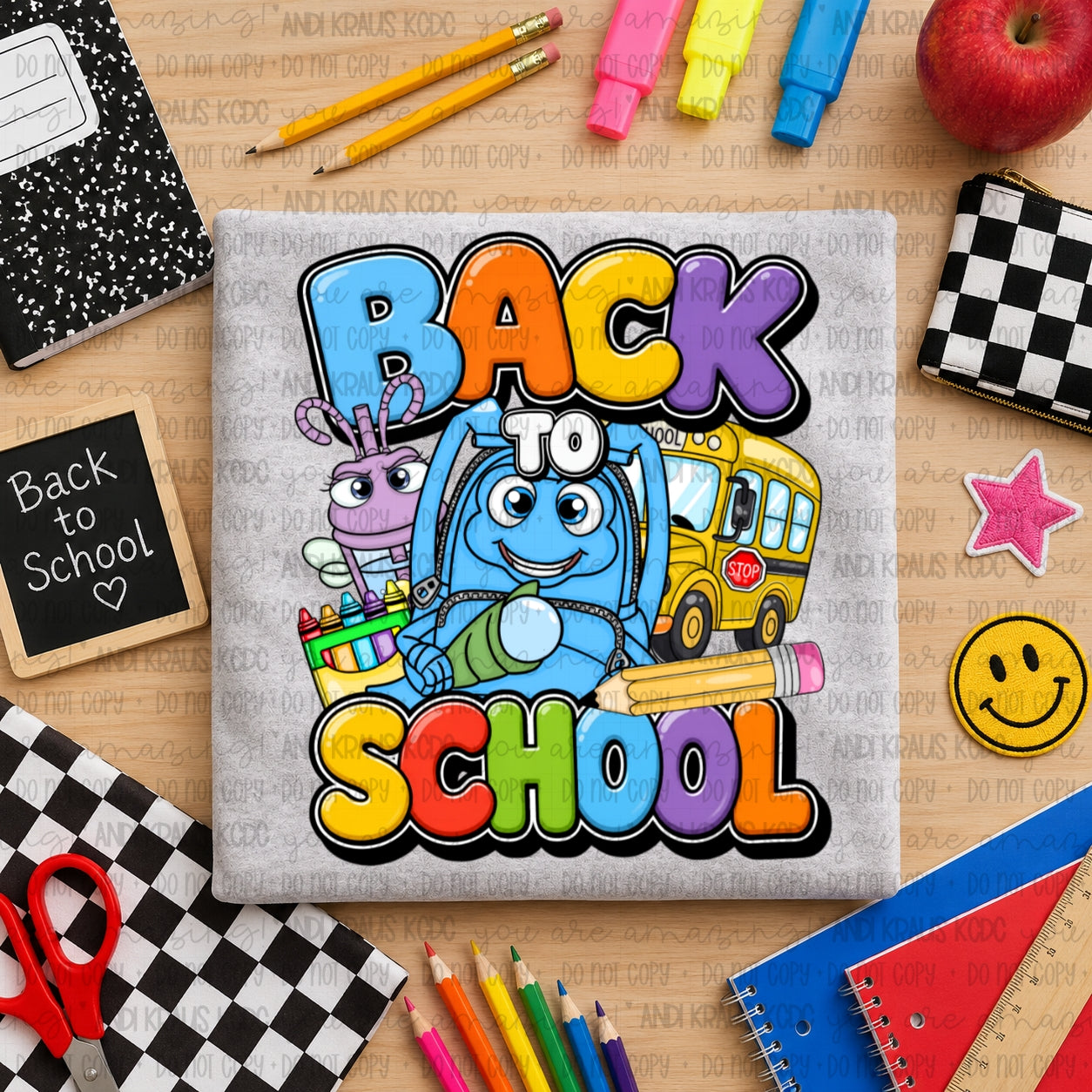 Back To School Bugs Life DTF Print