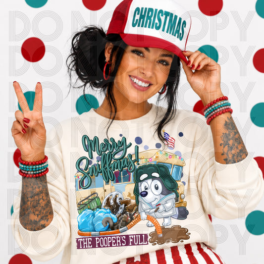 Merry Sniffmas Bluey DTF Print