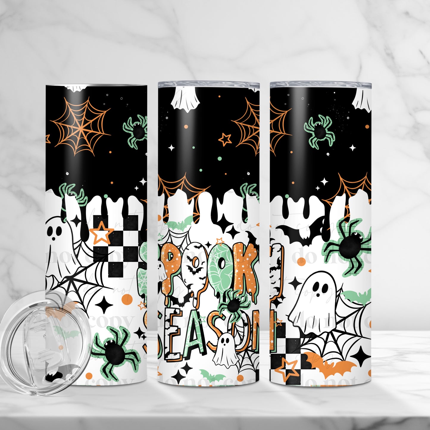 Spooky Season (Mint & Orange) Tumbler Wrap