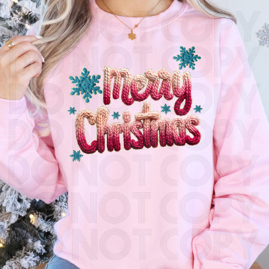 (Faux Yarn) Merry Christmas DTF Prints