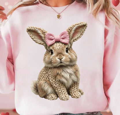 Realistic Bunny (Faux Crochet) DTF Prints