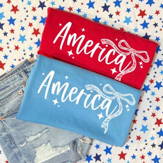 America Lace Bow DTF Print