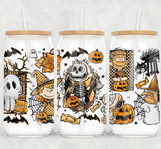 CB Orange Halloween 16 oz Glass Wraps