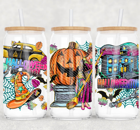 Halloween Is Cool 16 oz Glass Wraps