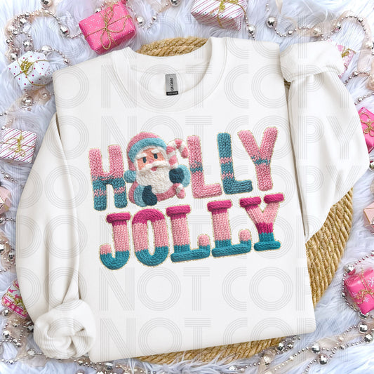 (Faux Yarn) Holly Jolly DTF Prints