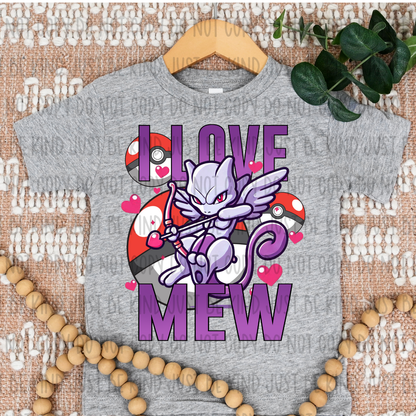 I Love Mew DTF Print