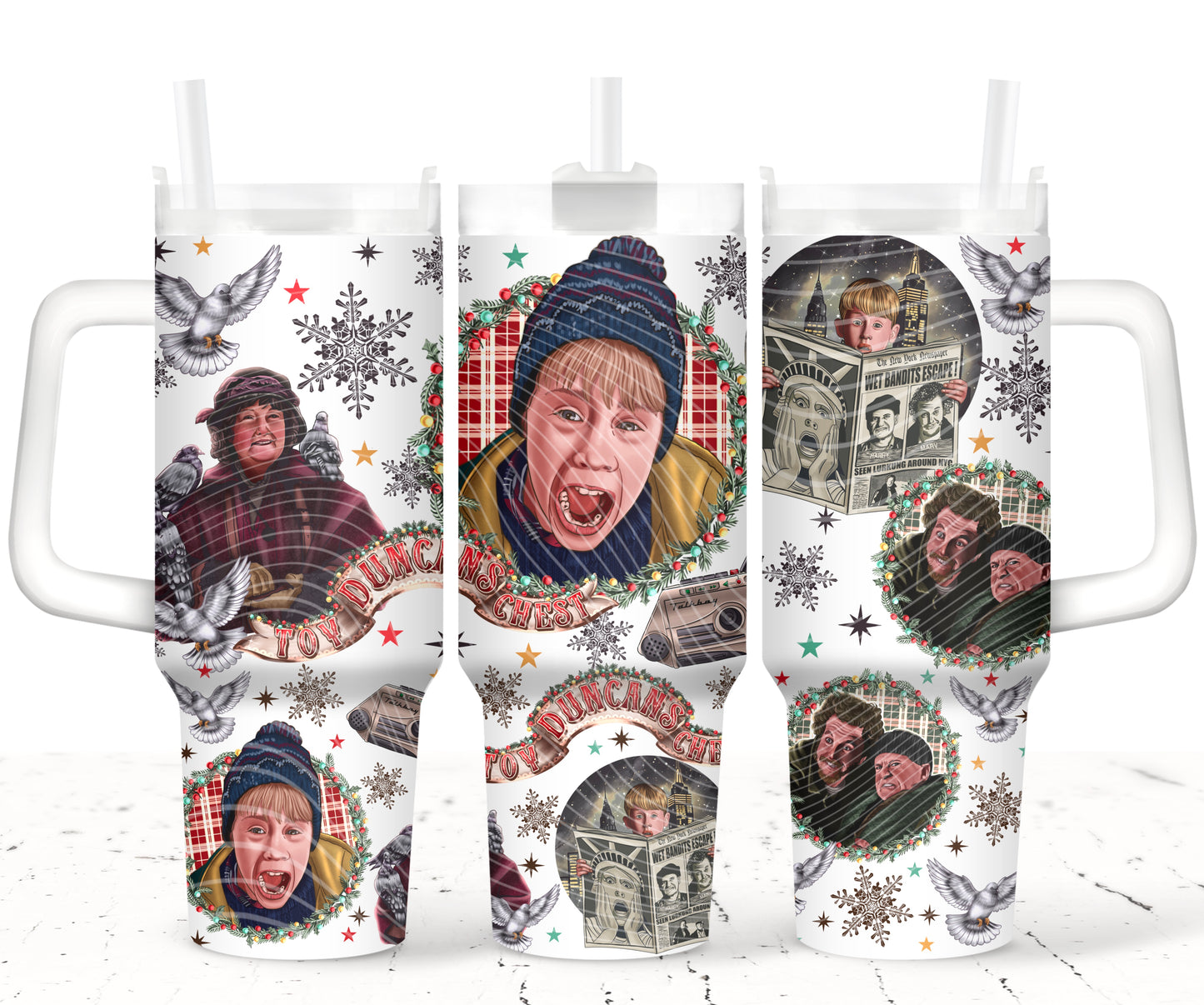 Home Alone NY 40 ozTumbler Prints