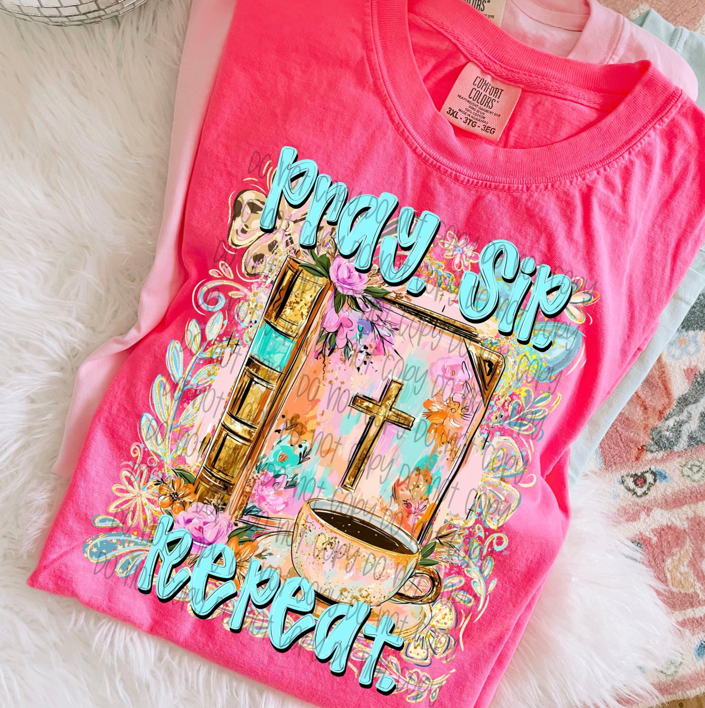 Pray Sip Repeat DTF Print