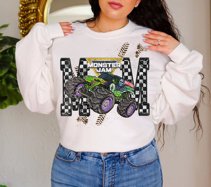 MJ Grave Digger Mom Faux Embroidery DTF Prints