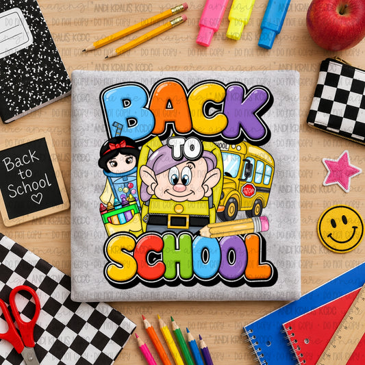 Back To School Snow White DTF Print