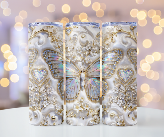 Crystal Butterfly Tumbler Wrap