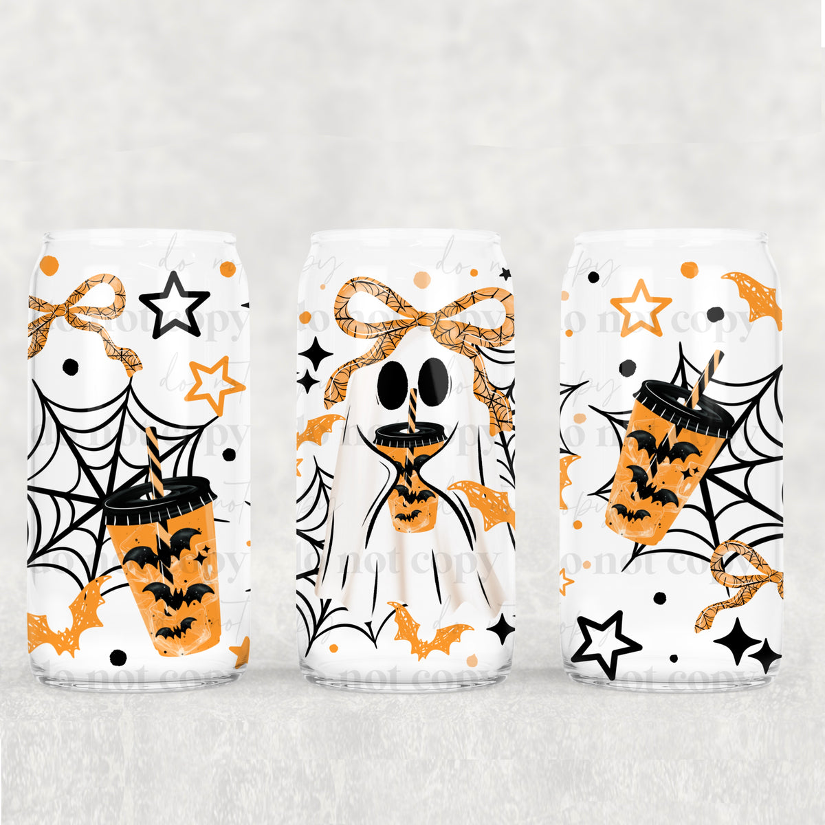 Bat Coffee Ghostie 16 oz Glass Wrap
