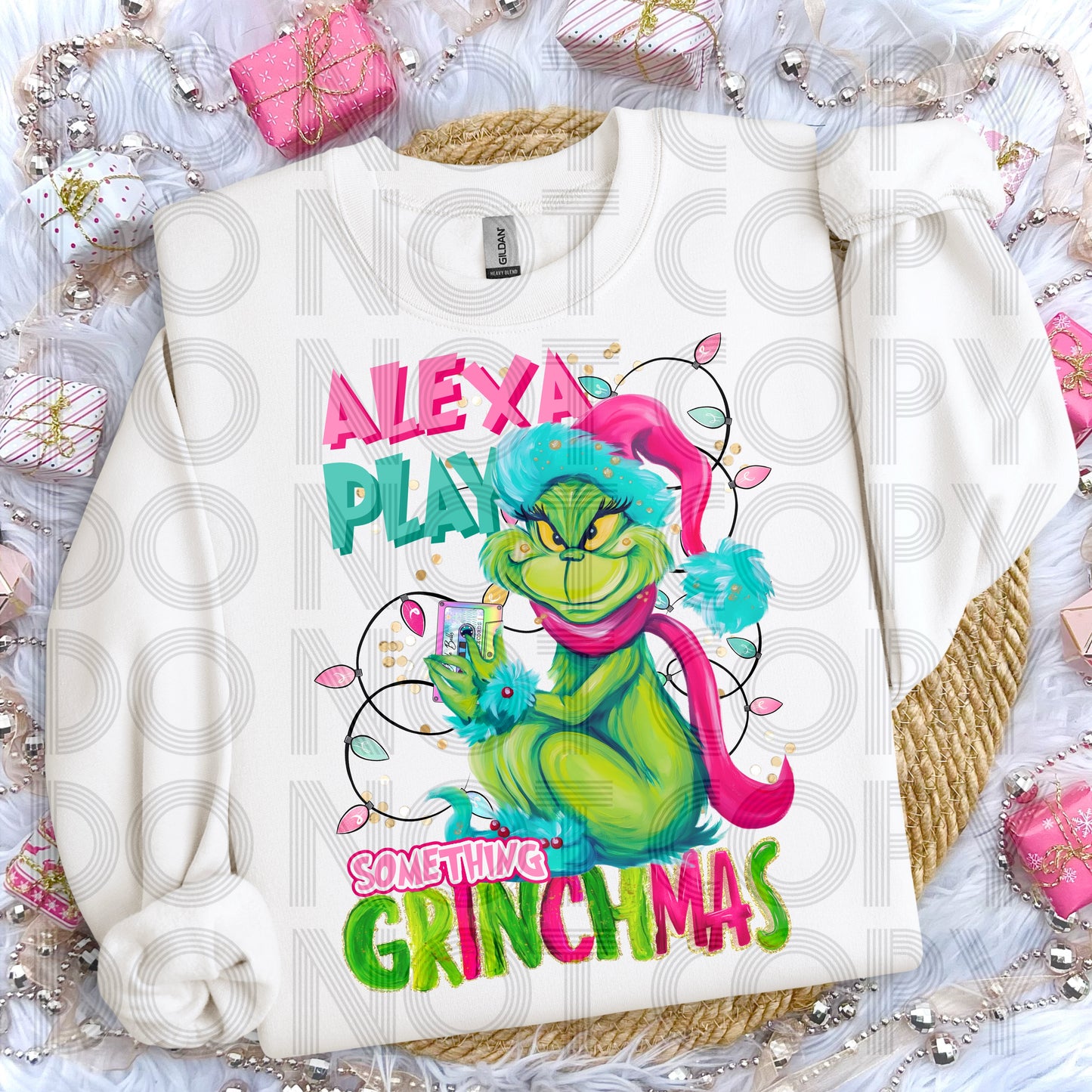 Alexa Play Something Grinchmas DTF Prints
