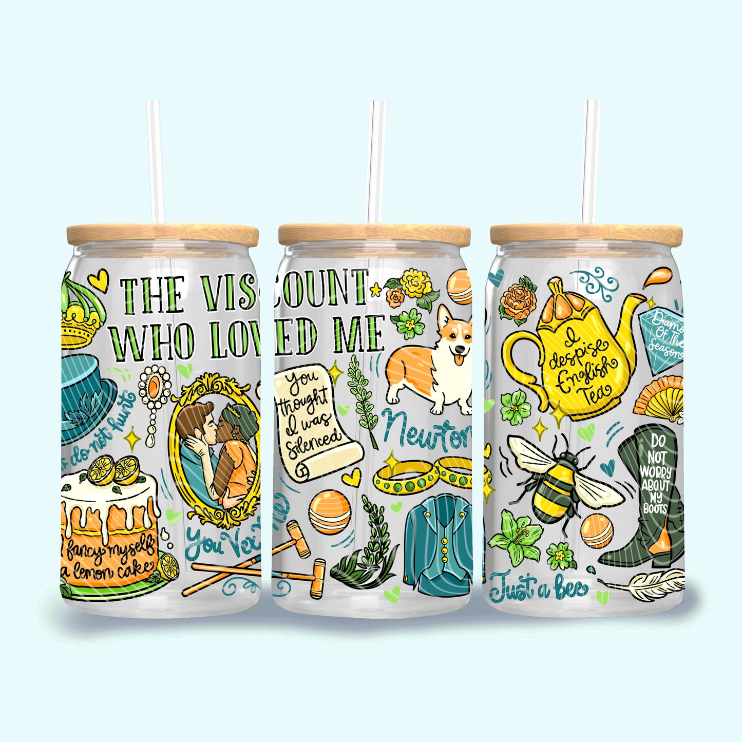 The Viscount Who Loved Me 16 oz Glass Wraps