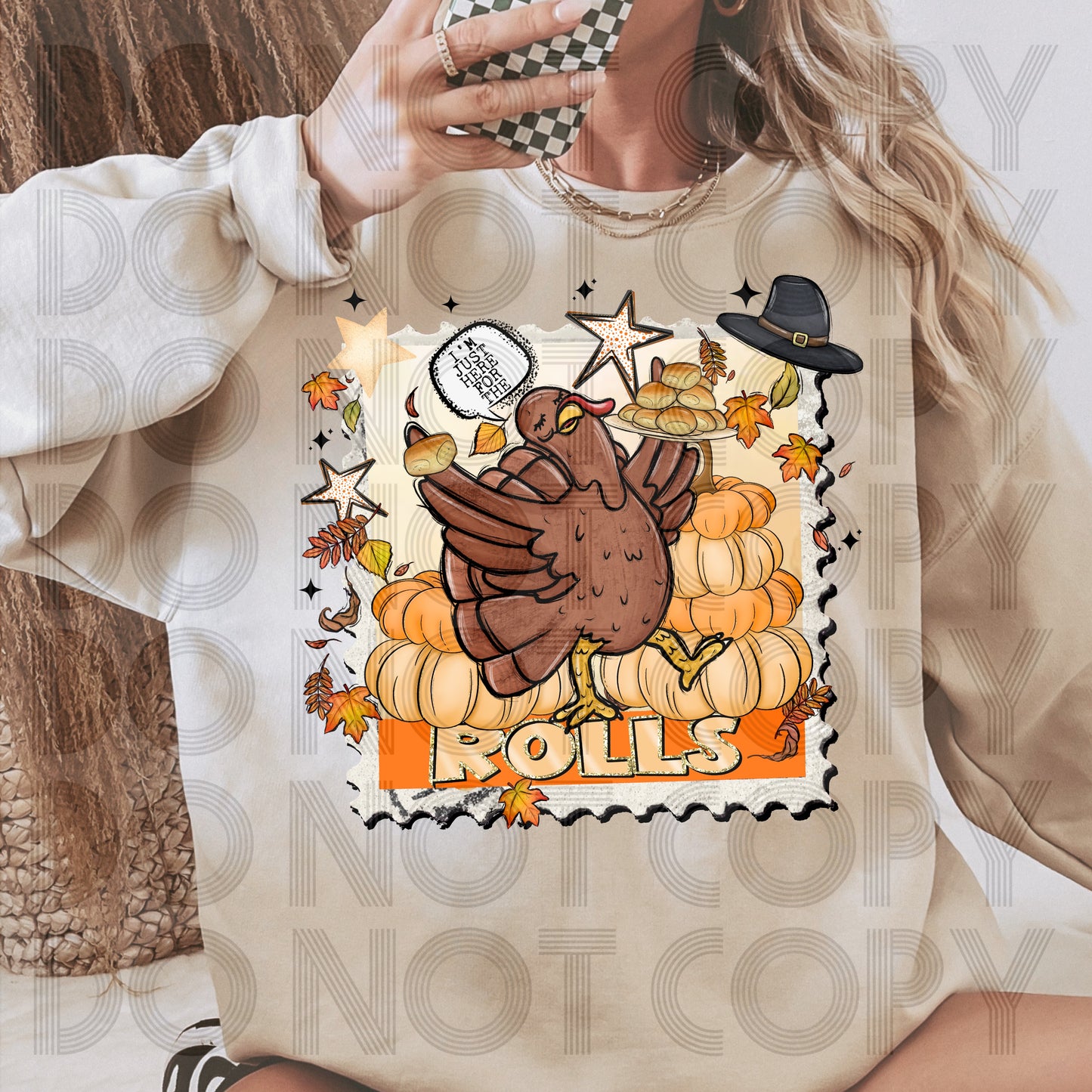 Thanksgiving Rolls Stamp DTF Prints