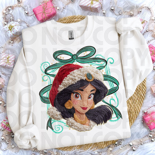 Christmas Princess J (Faux Yarn) DTF Prints