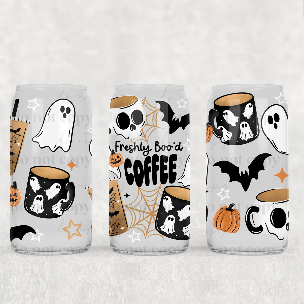 Freshly Boo’d Coffee 16 oz Glass Wrap