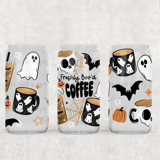 Freshly Boo’d Coffee 16 oz Glass Wrap