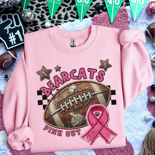 Pink Out Football Font DTF Print