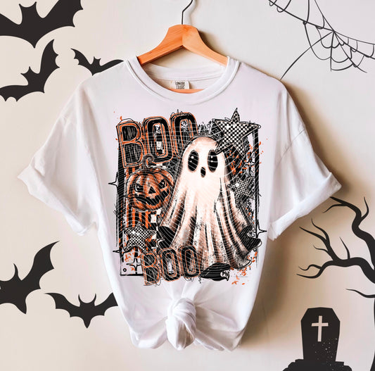 BooBoo Ghost Checkered DTF Prints