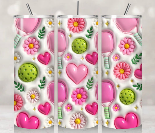Pink Pickleball Tumbler Wrap