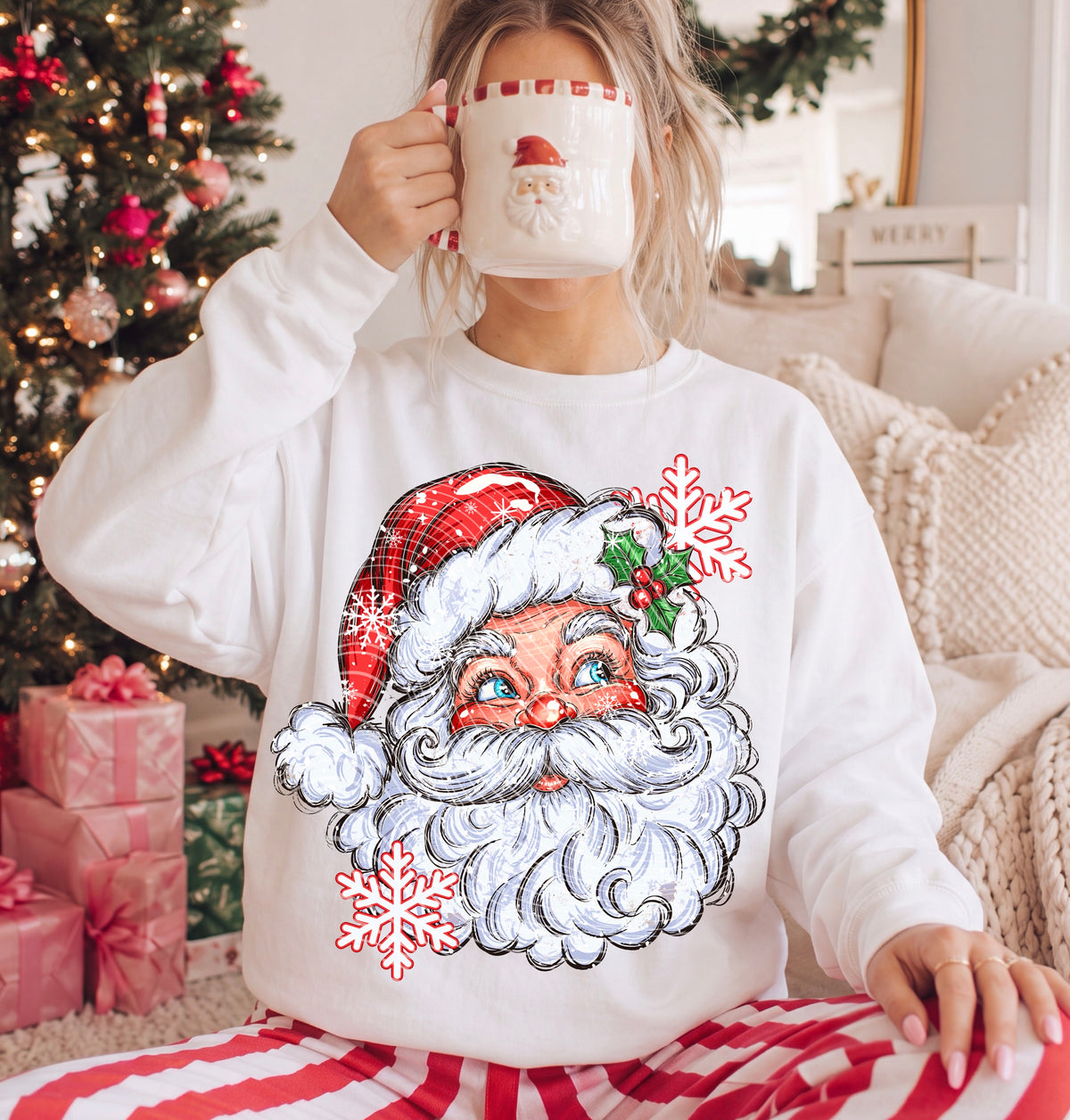 Santa Red Style DTF Print