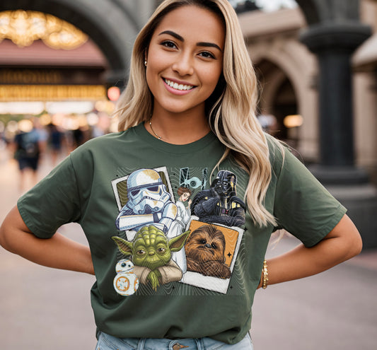 Polaroid Style Space Wars DTF Print