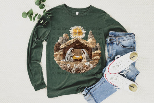 Nativity Faux Yarn  DTF Print