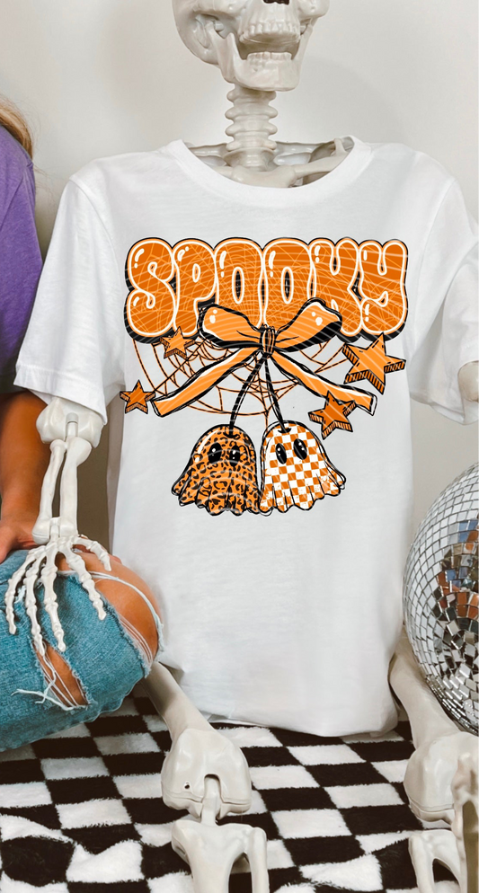 Orange Spooky Ghost Cherries DTF Prints