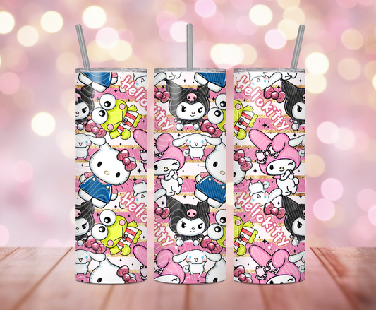 Polaroids Kawaii Kitty Friends Tumbler Wrap