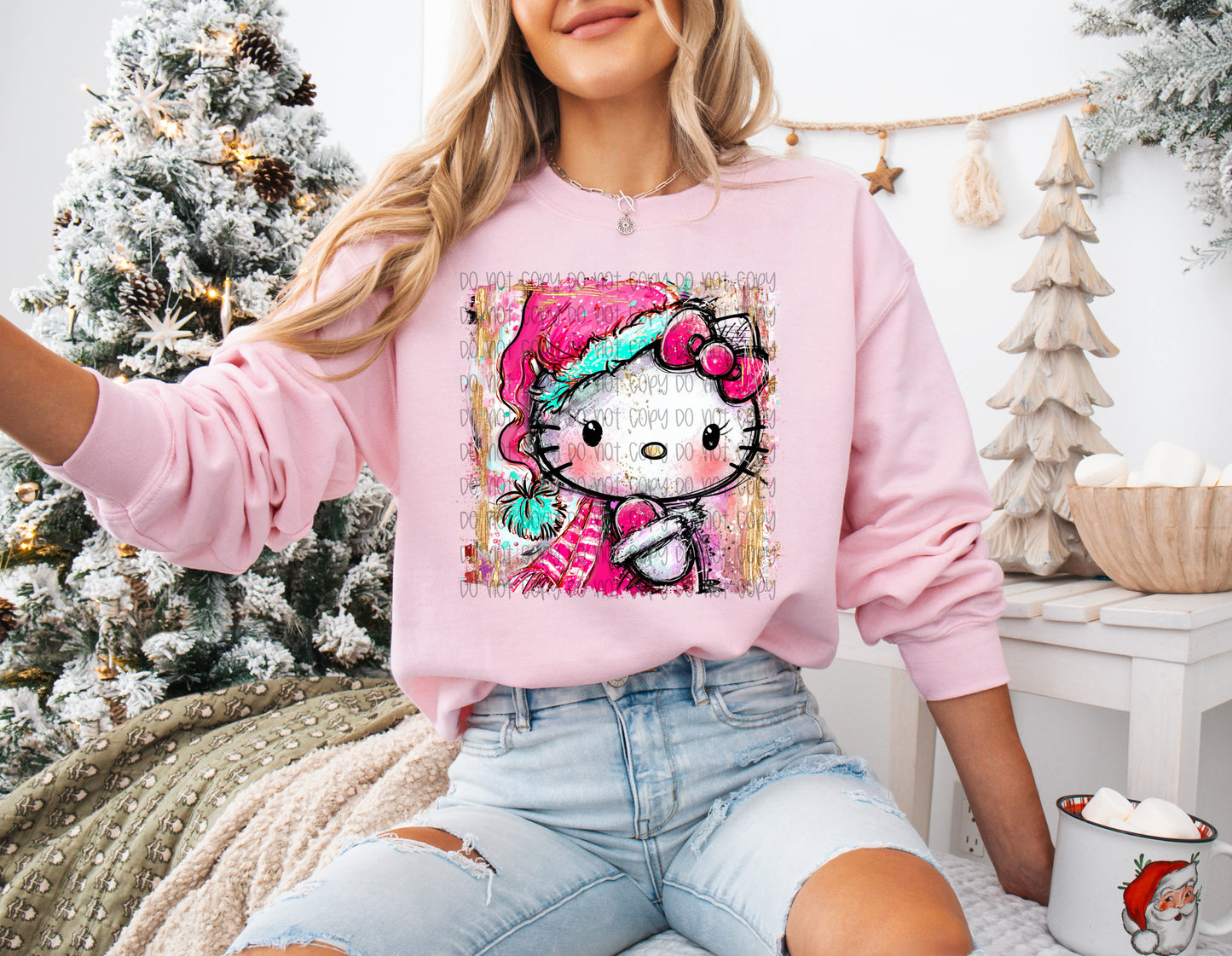 Christmas Hkitty DTF Print