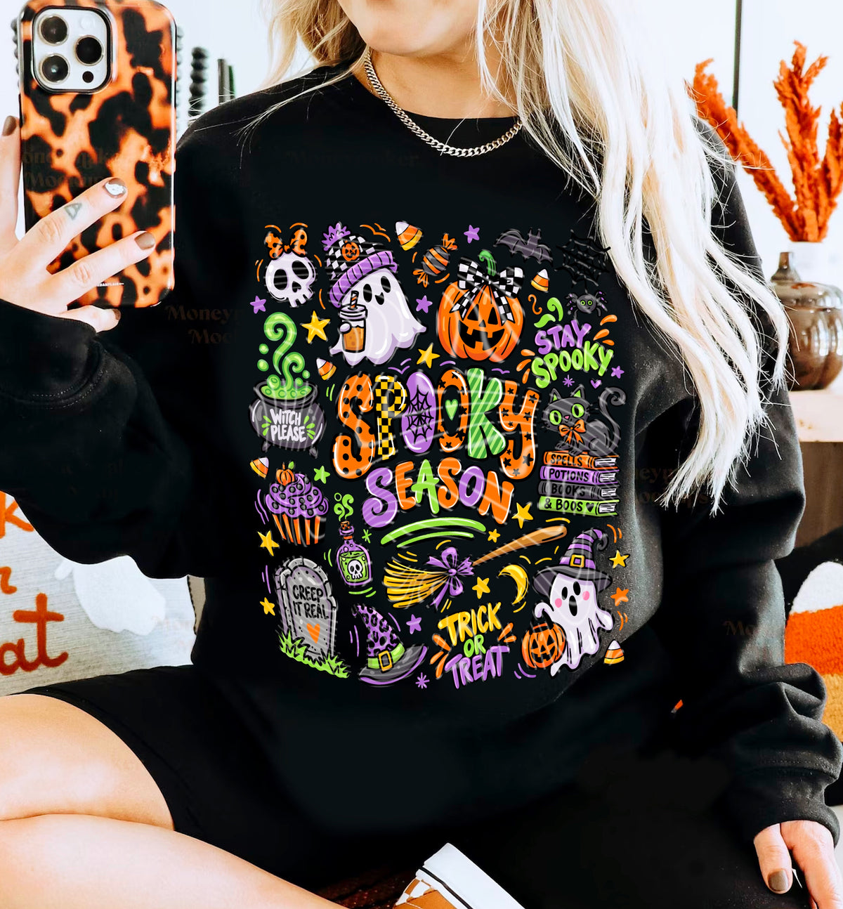 Spooky Season Doodle DTF Print