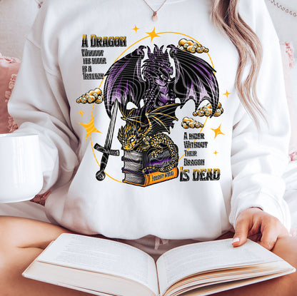 A Dragon And A Dragon Rider DTF Print