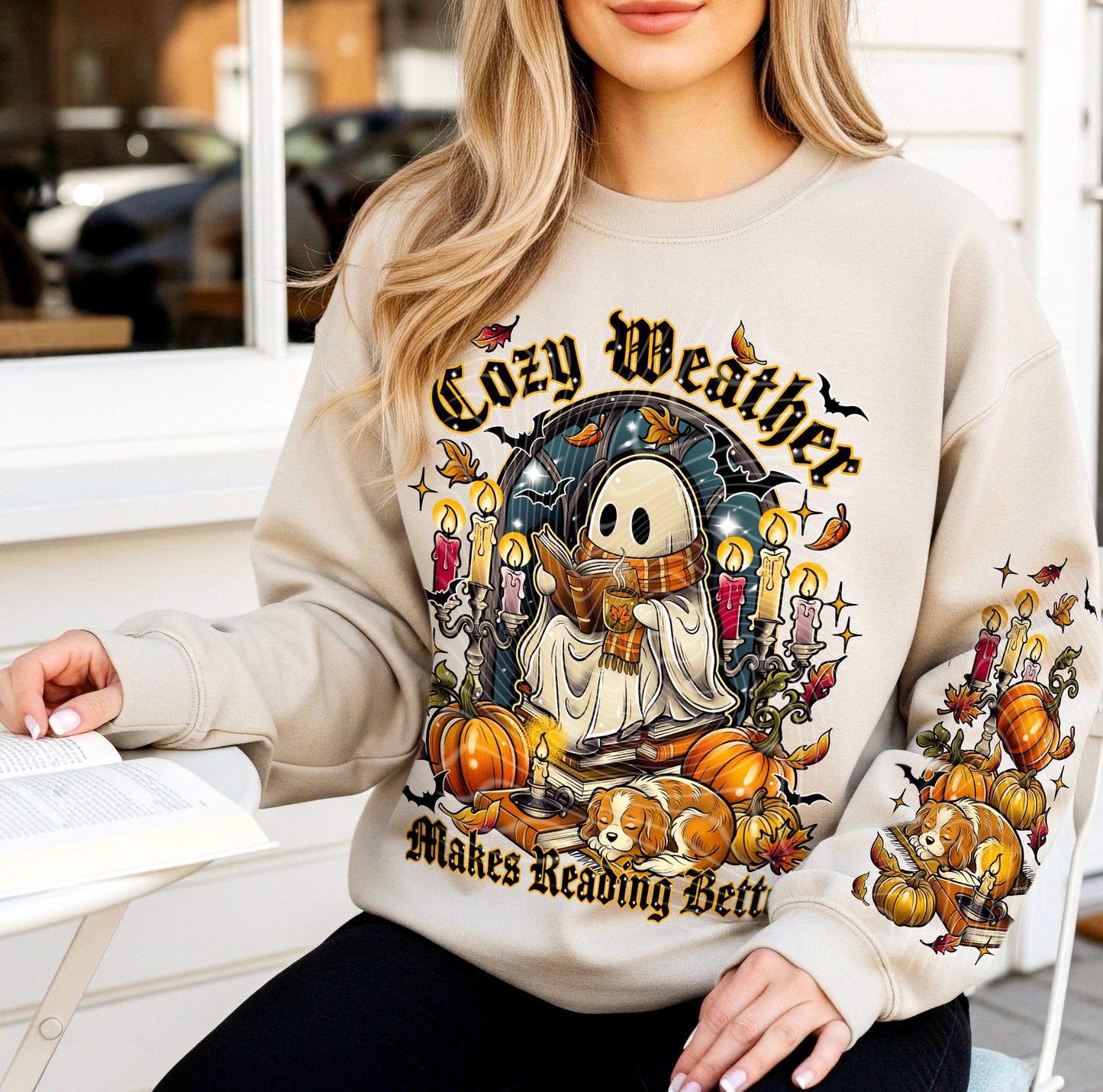 Cozy Weather Makes Reading Better DTF Print