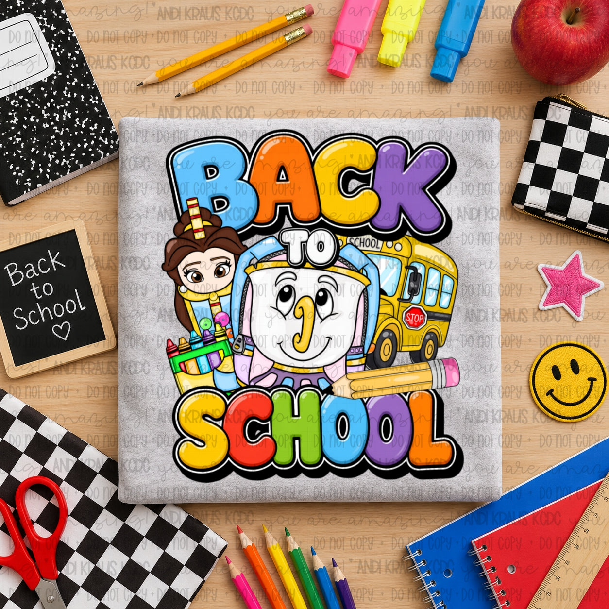 Back To School Belle DTF Print