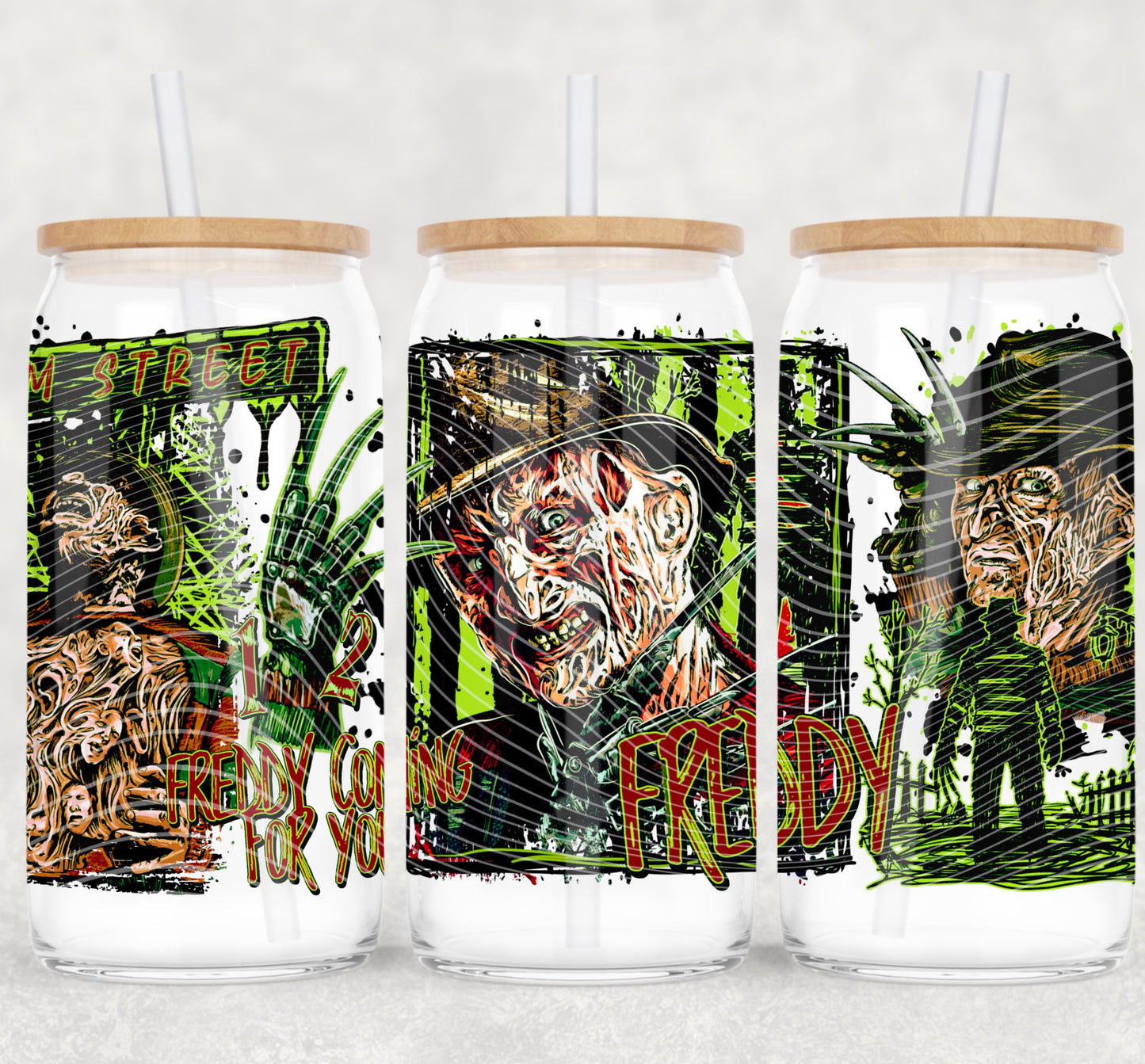 Horror Freddy 16 oz Glass Wrap